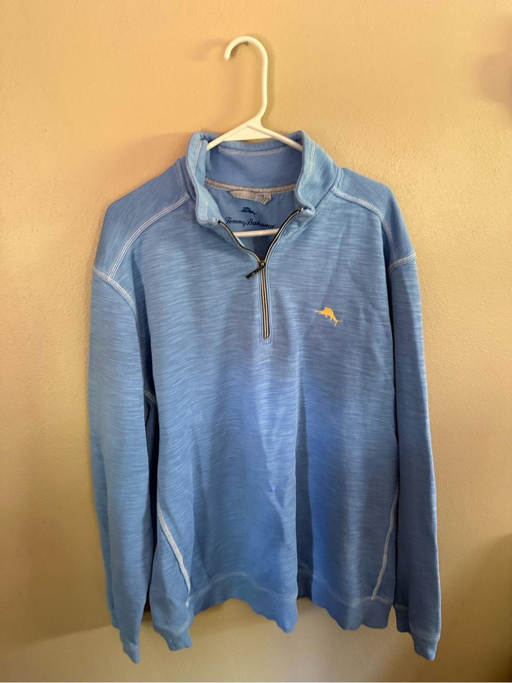 Tommy Bahama Men’s Sky Blue Half-Zip Pullover Sweater